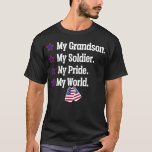 Grandson Soldier Proud Hero Military horse riding T-Shirt