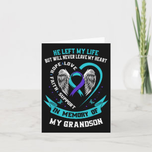 Grandson Suicide Awareness Prevention Memorial Gra Card