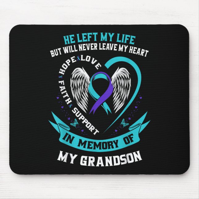 Grandson Suicide Awareness Prevention Memorial Gra Mouse Mat (Front)