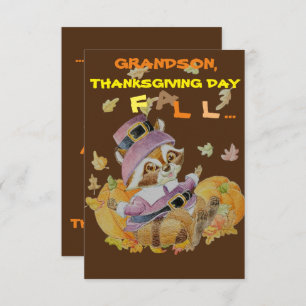 Grandson Thanksgiving greetings card 