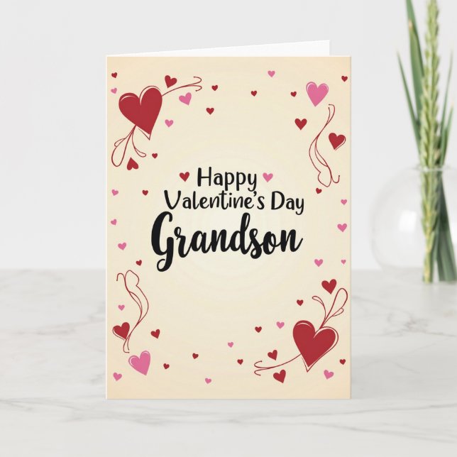 Grandson Valentine Greeting Card (Front)