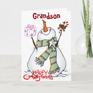 *GRANDSON* YOU MAKE EVERYONE HAPPY EVERYDAY HOLIDAY CARD