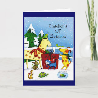 Grandson's 1ST Christmas- Greeting Card