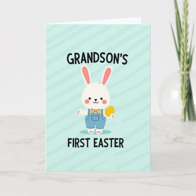 Grandsons First Easter Celebration Card (Front)