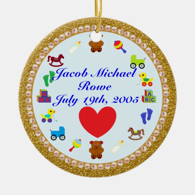Grandson's Personalised Christmas Ornament (Front)