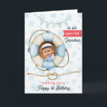 Grandson's Photo Birthday Nautical Greeting Card<br><div class="desc">Grandson's Photo Birthday Nautical Greeting Card. Celebrate your Grandson's first birthday with this adorable Nautical card. Customise it for your grandson or add their name for a personalised touch. Perfect for kids, this whimsical card brings joyful wishes and a sense of wonder to their birthday celebration. Make their day unforgettable!...</div>