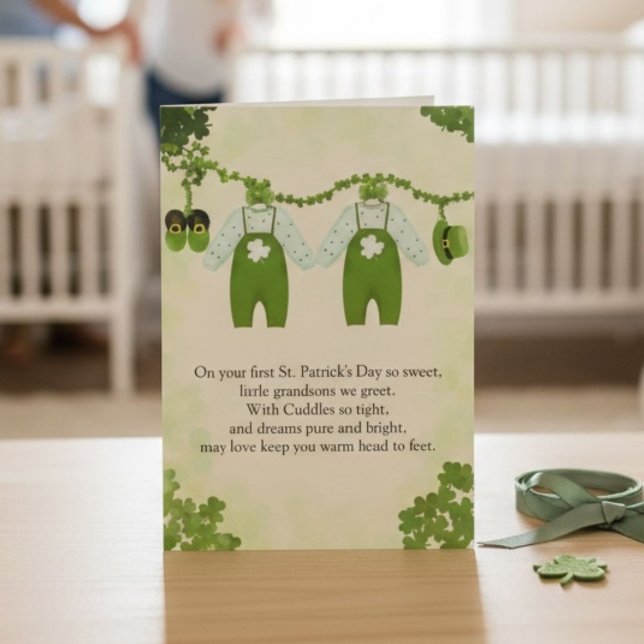 Grandsons Twins First St Patricks Day Card (Creator Uploaded)