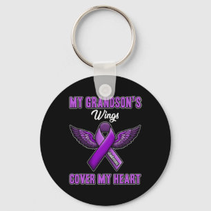 Grandson's Wings Cover My Heart End Overdose Key Ring