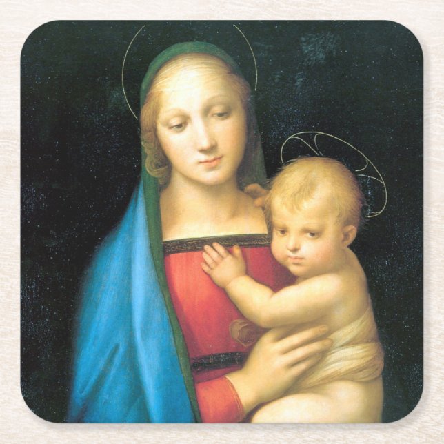 Granduca Madonna, Raphael Square Paper Coaster (Front)