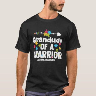 Grandude of a Warriors Autism Family Puzzle Awaren T-Shirt