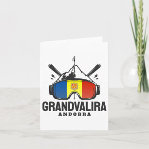 Grandvalira Andorra Ski Resort Retro Skiing  Card