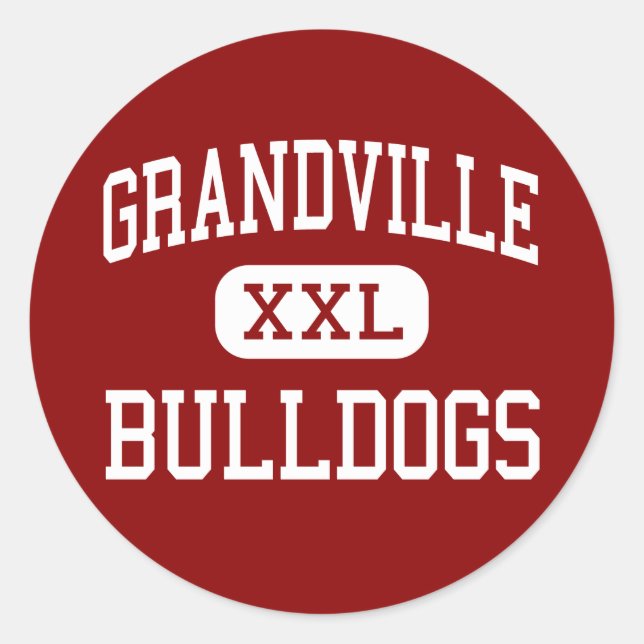 Grandville - Bulldogs - High - Grandville Michigan Classic Round Sticker (Front)