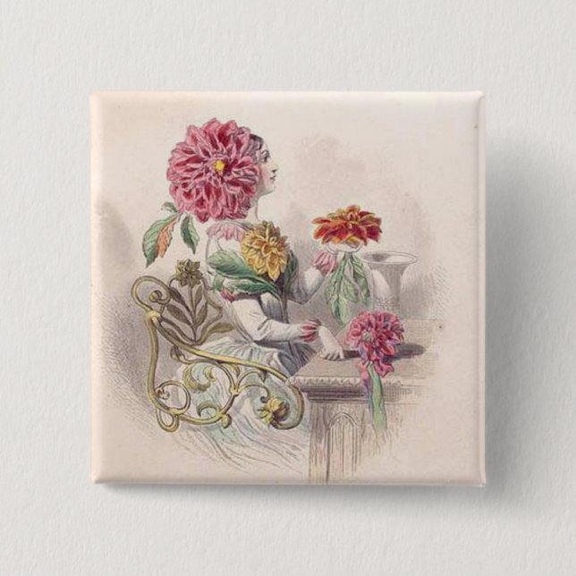 Grandville Dahlia Button (Front)