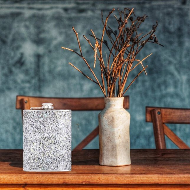 Granite Black   Hip Flask (This Granite Black Flask resembles a stoneware pattern in its design!)