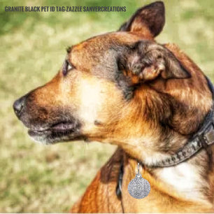 Granite Black Pet Tag