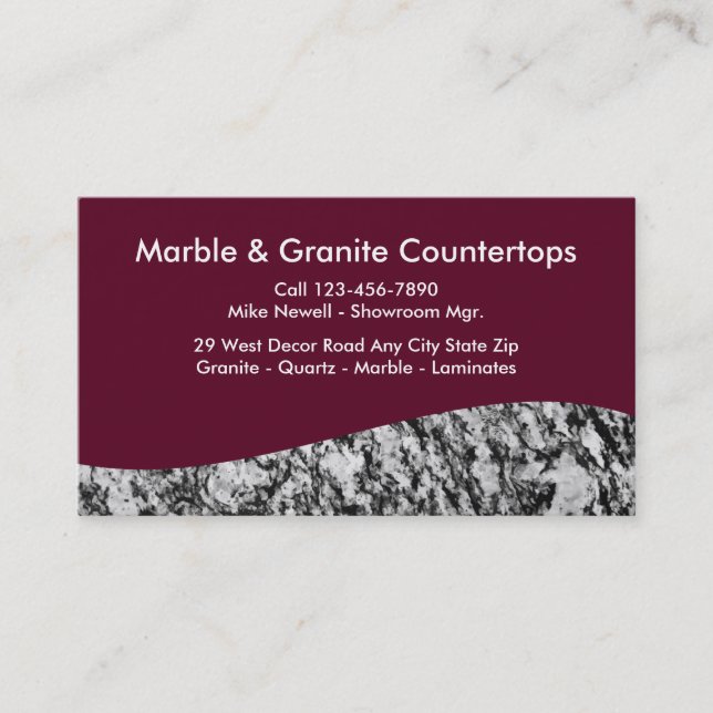 Granite Distributor Business Cards (Front)