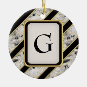 Granite & Gold Ceramic Tree Decoration