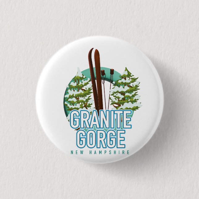 Granite Gorge new Hampshire ski 3 Cm Round Badge (Front)