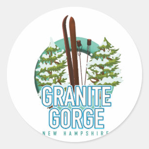 Granite Gorge new Hampshire ski Classic Round Sticker