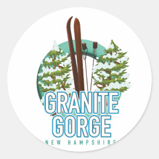 Granite Gorge new Hampshire ski Classic Round Sticker