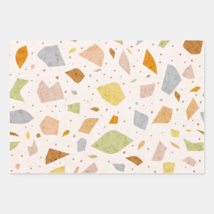 Granite Grainy Textured Colourful Terrazzo Pattern Wrapping Paper Sheet