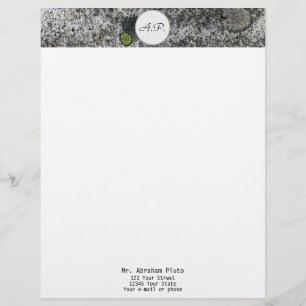 Granite Grey Monogram and Address Customized Letterhead