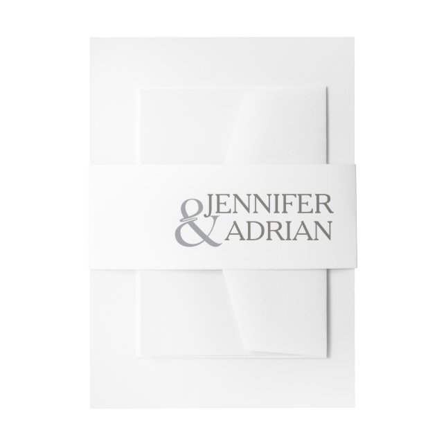Granite Grey Wedding Details Modern Wedding  Invitation Belly Band (Front Example)