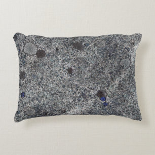 Granite Grey with Blue Details Decorative Cushion