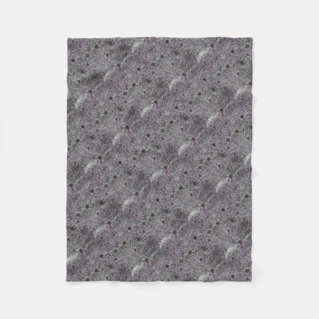 Granite Grey with Pink Details Fleece Blanket (Front)