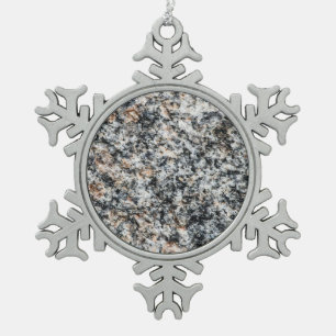 Granite - Hard Rock Snowflake Pewter Christmas Ornament