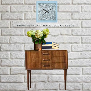 Granite Inlaid Square Wall Clock