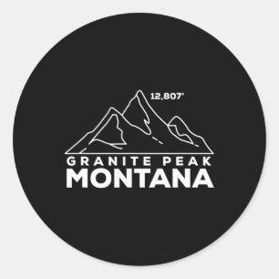 Granite Peak Montana Climbing And Hiking  Classic Round Sticker