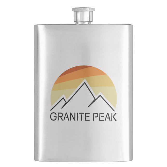 Granite Peak Montana Retro Hip Flask (Front)