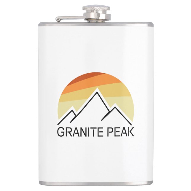 Granite Peak Montana Retro Hip Flask (Front)