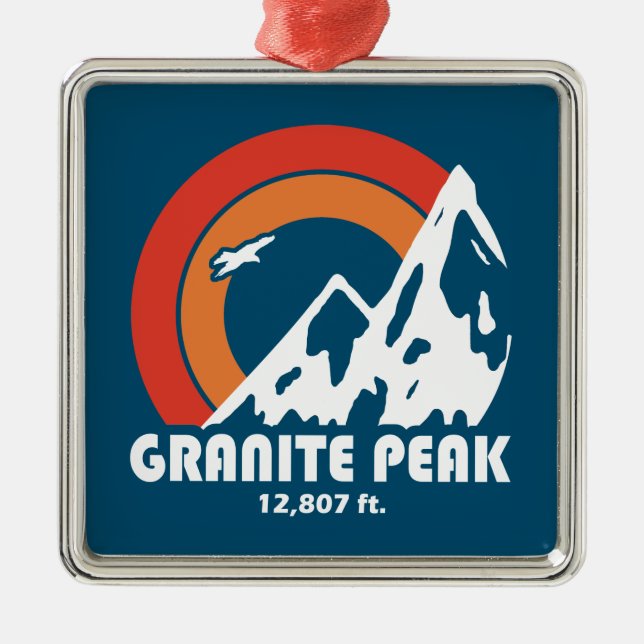 Granite Peak Montana Sun Eagle Metal Tree Decoration (Front)