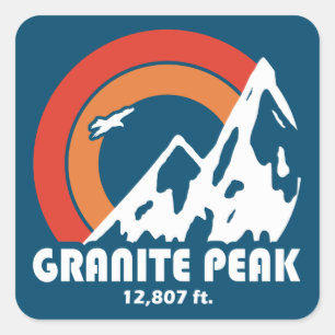 Granite Peak Montana Sun Eagle Square Sticker
