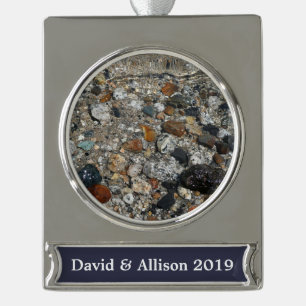 Granite Pebbles in Tenaya Lake at Yosemite Silver Plated Banner Ornament