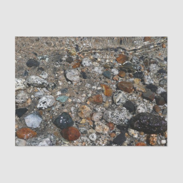 Granite Pebbles in Tenaya Lake at Yosemite Tissue Paper (Front)