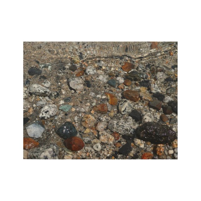 Granite Pebbles in Tenaya Lake at Yosemite Wood Poster (Front)