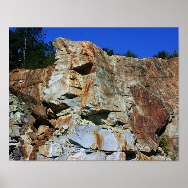 Granite Rock Cliff Nature Poster (Front)