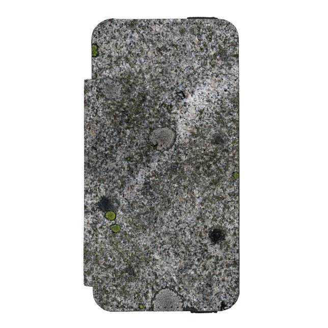 Granite Rock Grey with Green Moss Incipio iPhone Wallet Case (Folio Front)