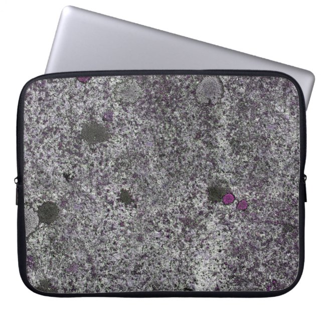 Granite Rock Grey with Pink details Laptop Sleeve (Front)