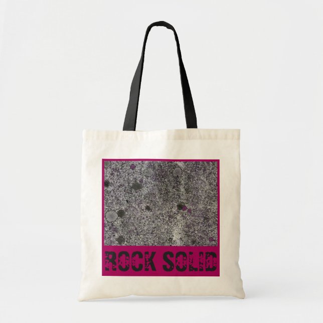 Granite Rock Solid with Pink Details Tote Bag (Front)