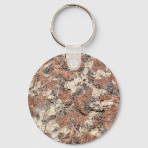 Granite Rock Texture --- Pink Black White - Key Ring