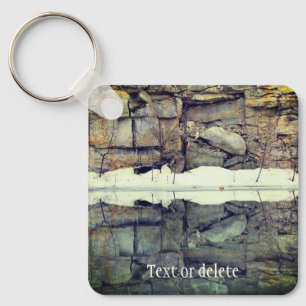 Granite Rock Wall Reflections Personalized Key Ring