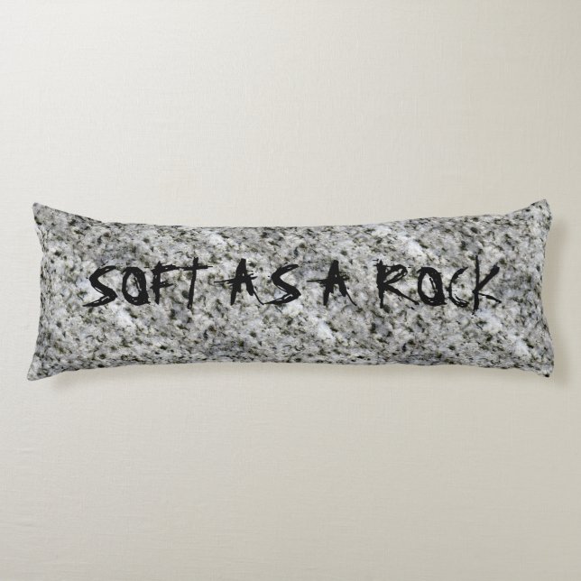 Granite Rock White with Text Body Cushion (Front)