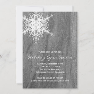 Granite & Snowflake Holiday Open House Invitation