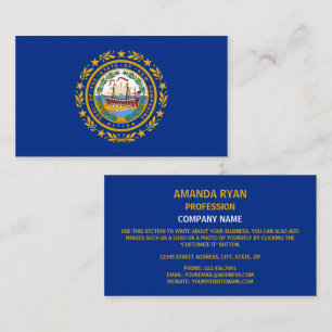 Granite Stater Flag, Flag of New Hampshire Business Card