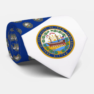 Granite Stater Flag & Seal, Flag of New Hampshire Tie