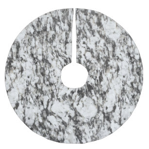 Granite texture Background of marble in black Brushed Polyester Tree Skirt